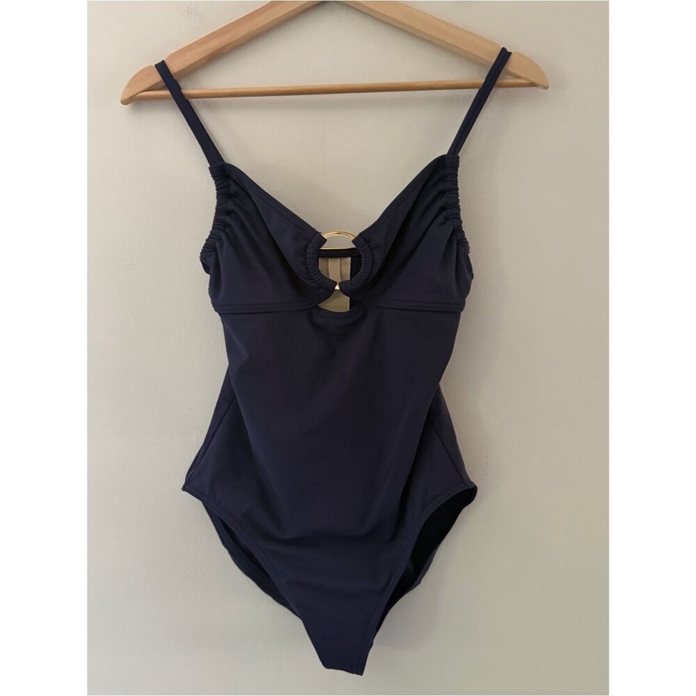 Michael Kors Navy One Piece Gold Ring Size 8 Classic Coastal Beach Resort